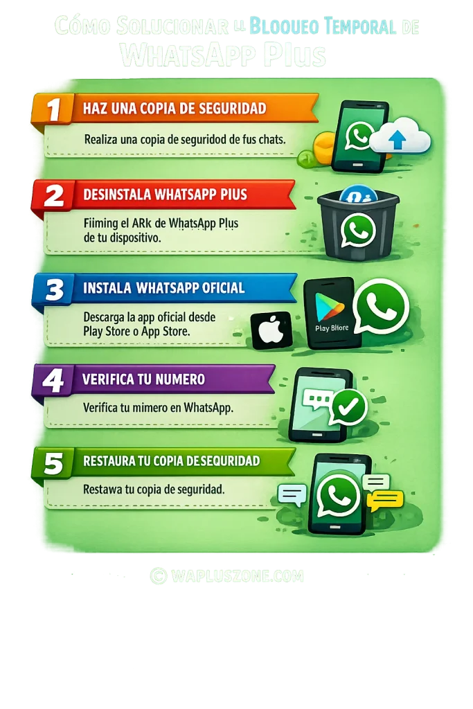 Cómo solucionar el bloqueo temporal de WhatsApp Plus