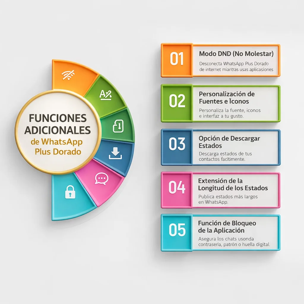 Funciones Adicionales de WhatsApp Plus Dorado