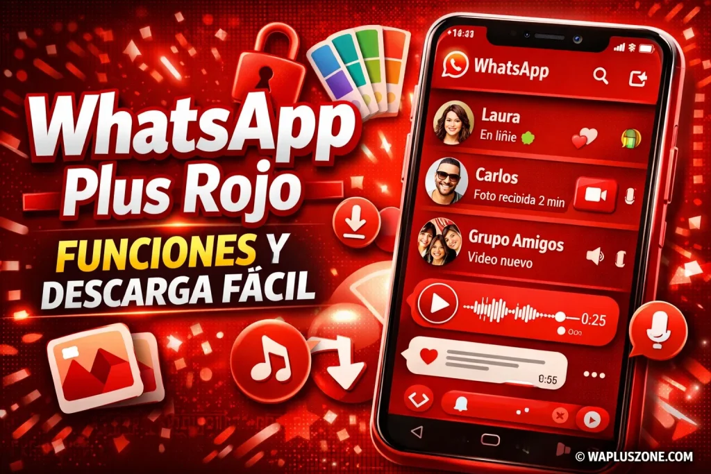 WhatsApp Plus Rojo Descargar Última Versión 2026 (Anti-Ban)