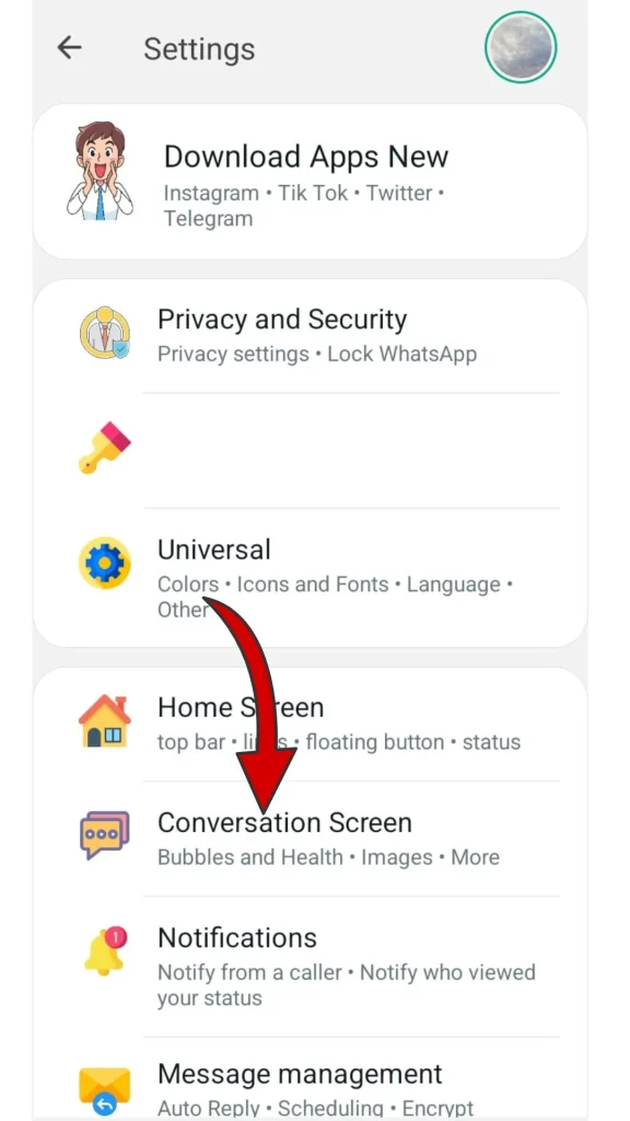 whatsapp plus Oficial Personalización de la pantalla de chat